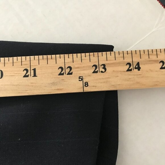 Warren K. Cook Men's Dark Blue Striped 2-Button 100% Wool Suit - Picture 10 of 16